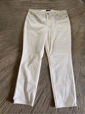 Talbots white jeans slim ankle mid rise size 16